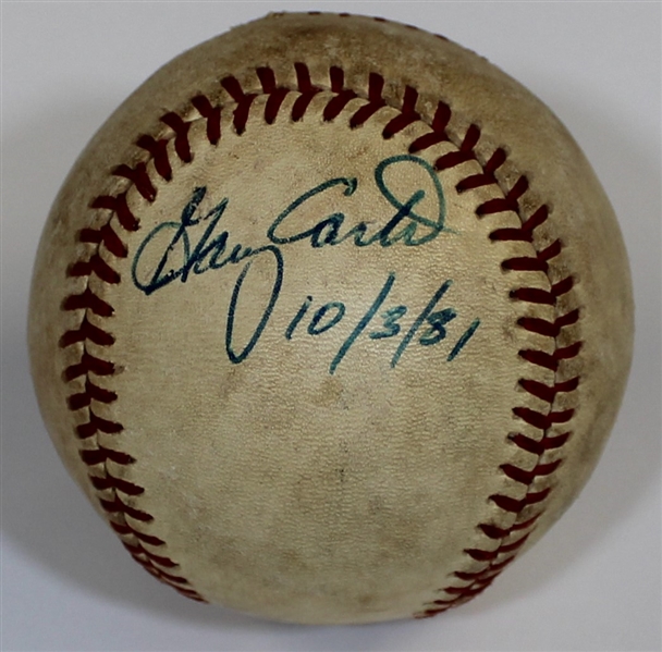 Gary Carter Game Used & Signed Baseball 10-3-81 - JSA