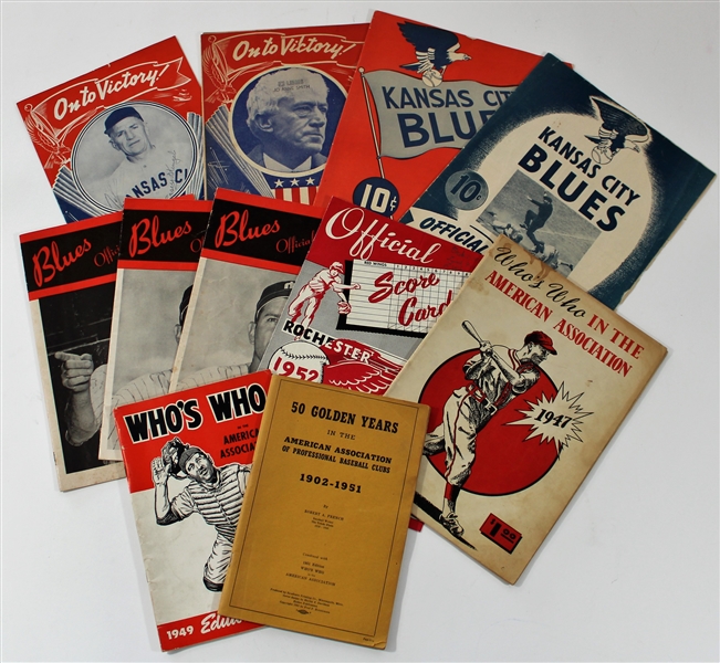 Kansas City Blues Programs Lot of 11 - 1940s 