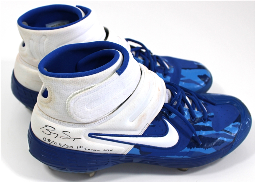 Brady Singer Game Worn & Signed First Win in MLB Cleats - JSA