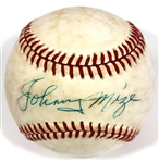 Johnny Mize Signed Baseball JSA AG75973 - No Card