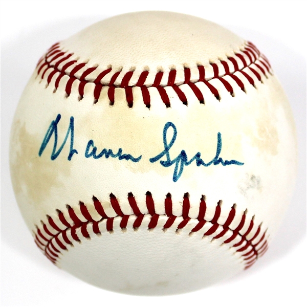 Warren Spahn Signed Baseball 