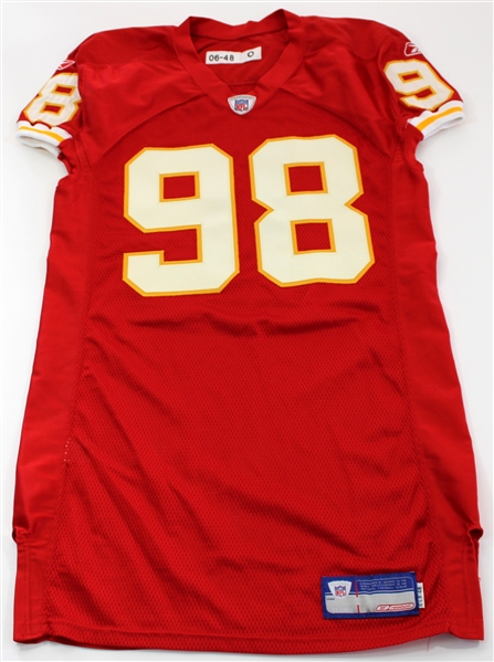 Game Used Kansas City Chiefs Jersey #98 2006