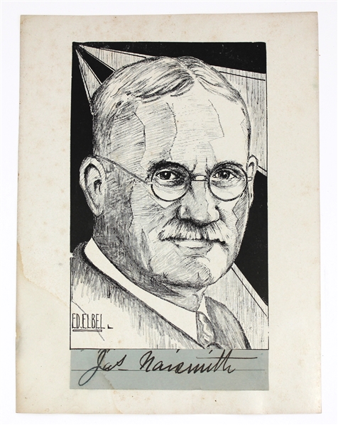 James Naismith Signed Cut W/ Photo JSA Letter YY11005