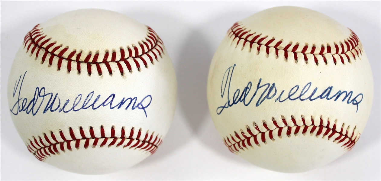 Ted Williams Signed American League Baseball LOT x 2 JSA-BB61840-BB61843