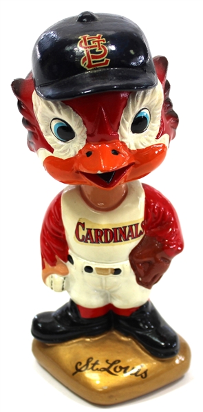 1967 ST Louis Cardinals Gold Base Bobbing Bobble Head Nodder Mascot