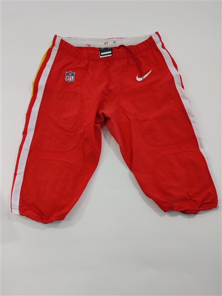 Travis Kelce 2020 Red Game Used Kansas City Chiefs Pants