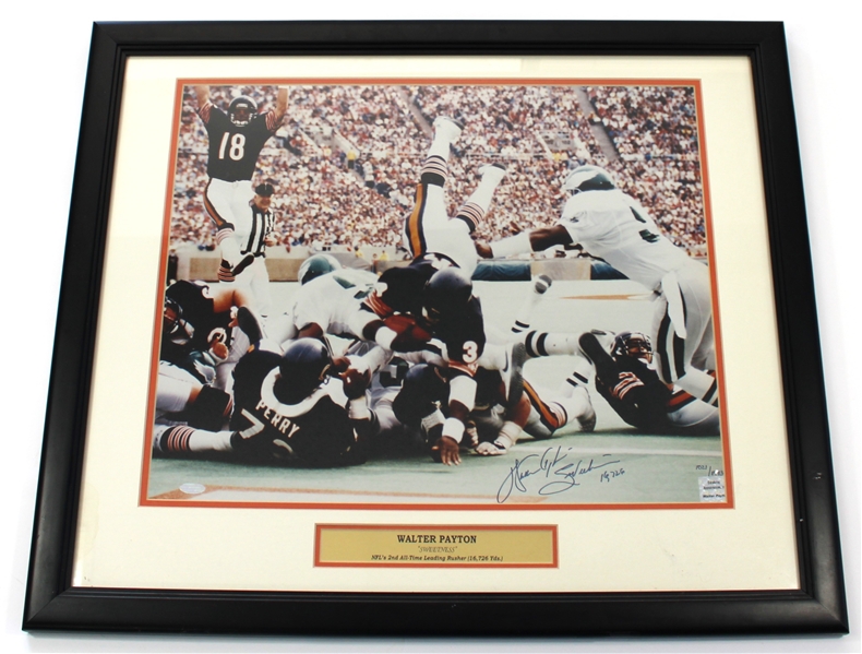 Walter Payton Signed Framed 26 x 22 Numbers Print - Payton Authentic