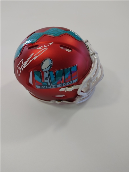 Justin Reid Signed LVll Mini Helmet Kansas City Chiefs JSA COA 