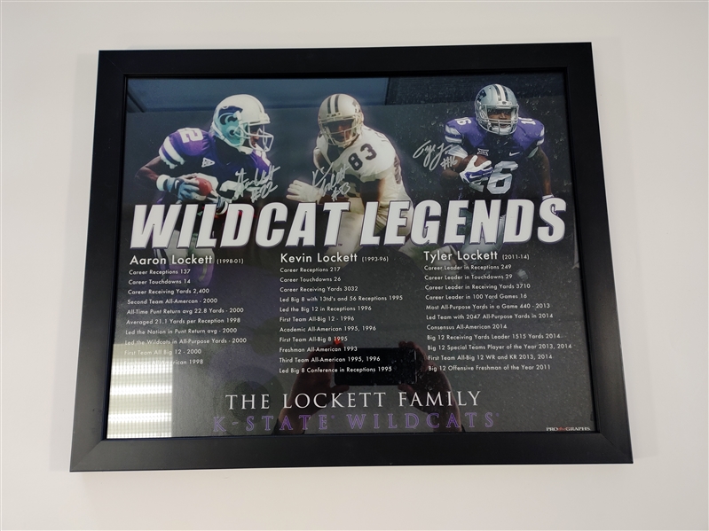 Kansas State Signed Framed 22 x 18 Legends - The Lockett Family