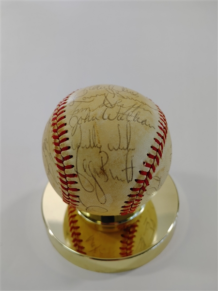 Kansas City 1980 Royals Team Signed Baseball - Brett Brothers 28 Sigs