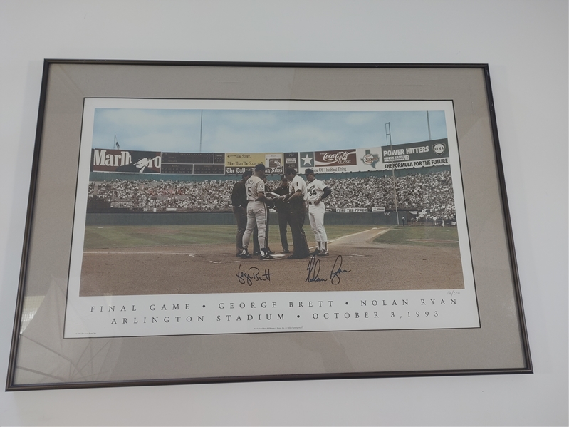 George Brett & Nolan Ryan Signed Final Game 1993 20 x 16