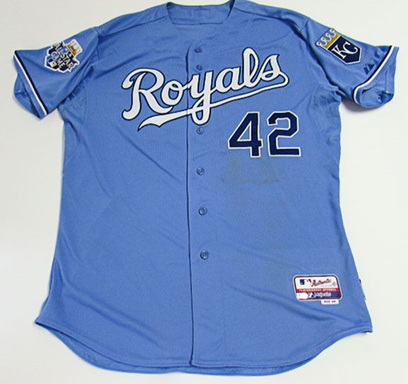 Eric Hosmer Game-Used Jackie Robinson Day '42' Jersey - Cubs at