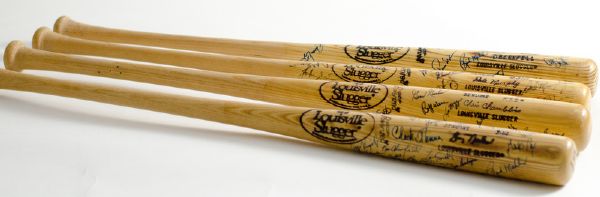 4-Atlanta Braves (85,87x3) Team Signed Game Issued Bats (Dale Murphy, Graig Nettles, Chris Chambliss, Ken Oberkfell)