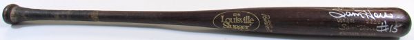 1990-92 Sam Horn Game Used Signed Bat