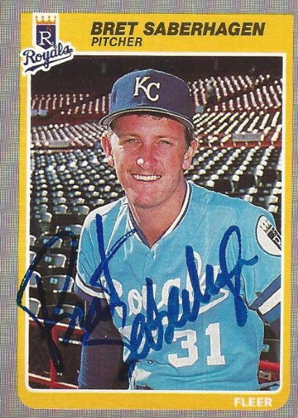 1985 Fleer Bret Saberhagen Signed Rookie Card