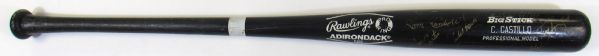 1986 Cleveland Indians Carmen Castillo GU Team Signed Bat