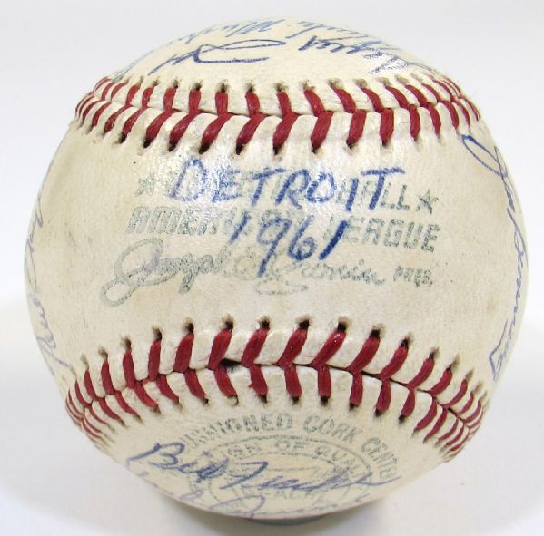 1961 Detroit Tigers Team Signed Ball