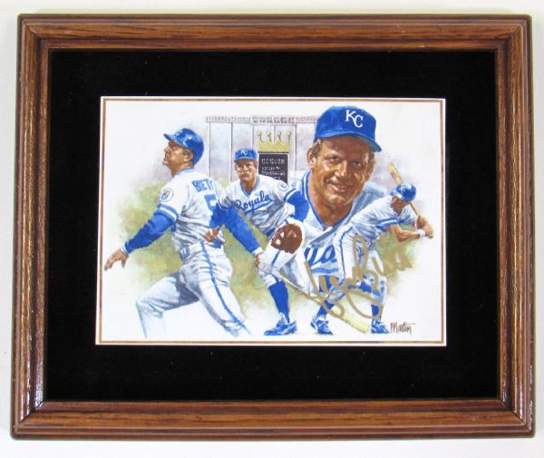 Gartlan Framed George Brett Signed Ceramic Tile #560/2000