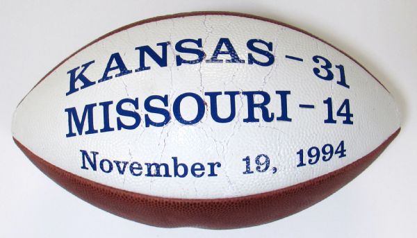 KU Vs. MU Game Used Football 11/19/1994