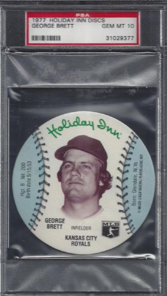 1977 George Brett Holiday Inn Disk PSA 10