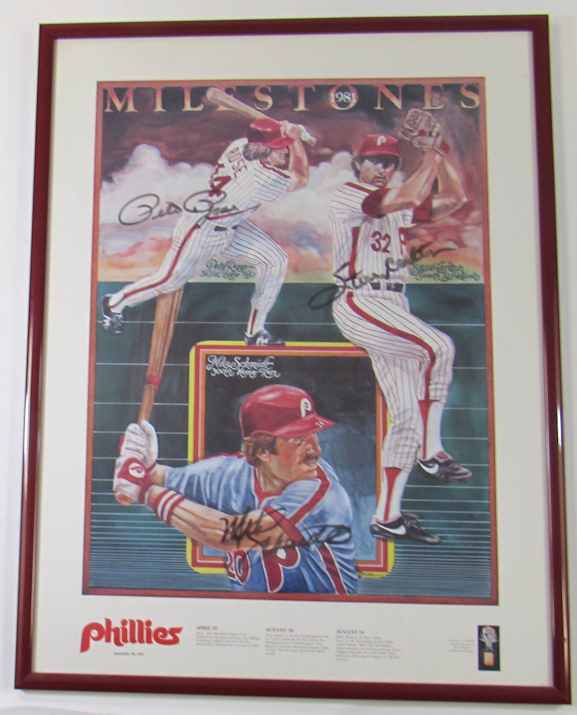 Mike Schmidt, Pete Rose, and Steve Carlton Autographed Sports