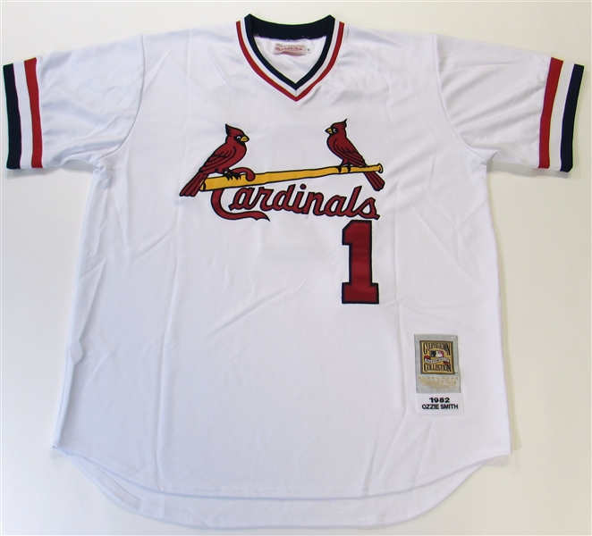 Ozzie Smith Signed Throwback  Jersey