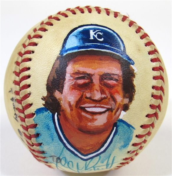 George Brett Signed Painted Ball