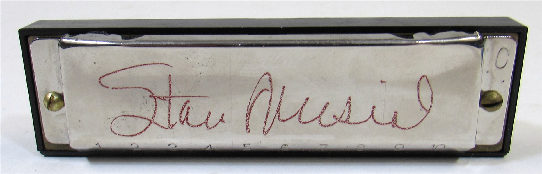 Stan Musial Dual Signed Harmonica and Box