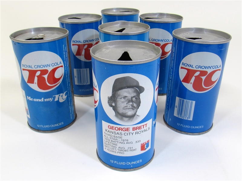 Lot of 7 George Brett RC Cola Cans