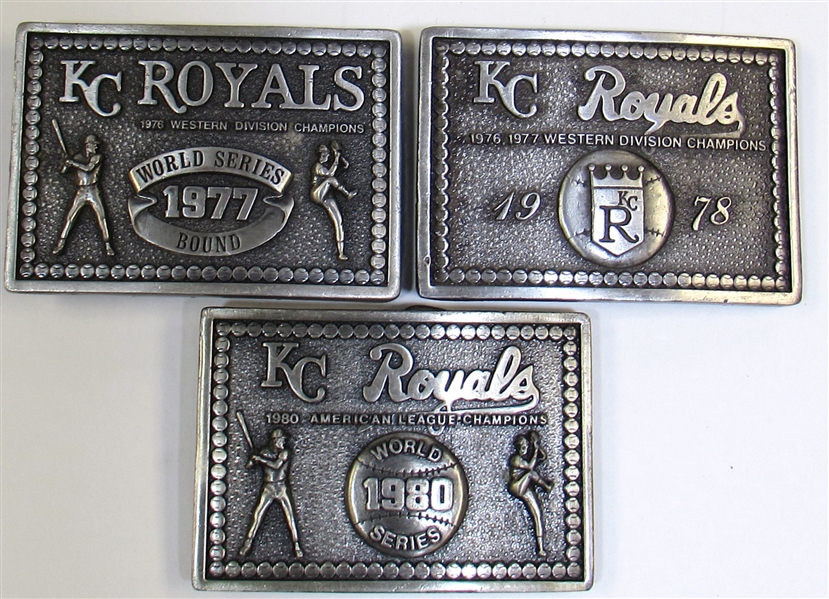 Lot of 3 KC Royals Limited Edition Belt Buckles