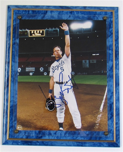 George Brett Signed 3,000 Hit Photo Plaque