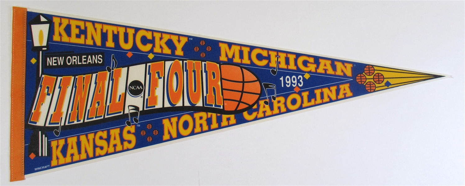 1993 Final 4 KU/UNC/Michigan/Kentucky Pennant