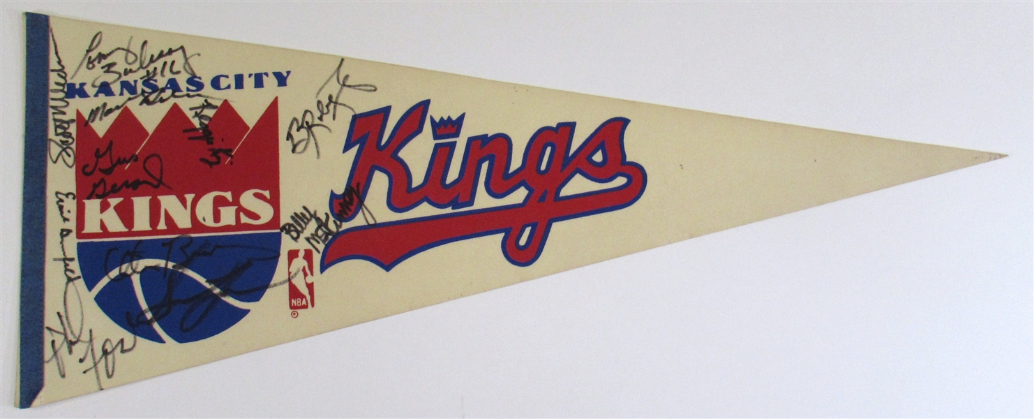 1979-80 KC Kings Team Signed Pennant