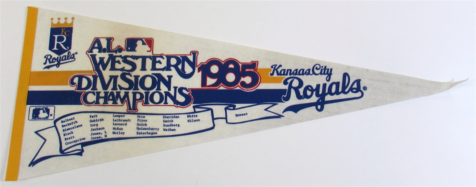 1985 KC Royals Western Division Champs Pennant