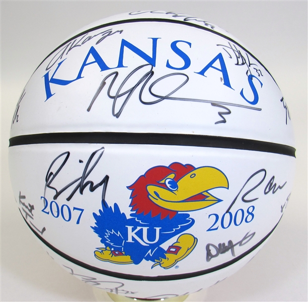 2007-08 KU Signed Basketball (Williams Foundation National Champs)