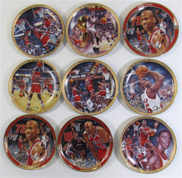 Lot of 9 Michael Jordan Upper Deck/Bradford Limited Edition Plates