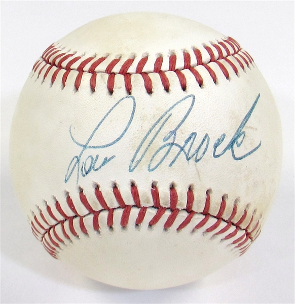 Lou Brock Signed Ball