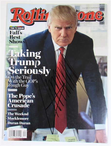 Donald Trump Signed Rolling Stone Magazine