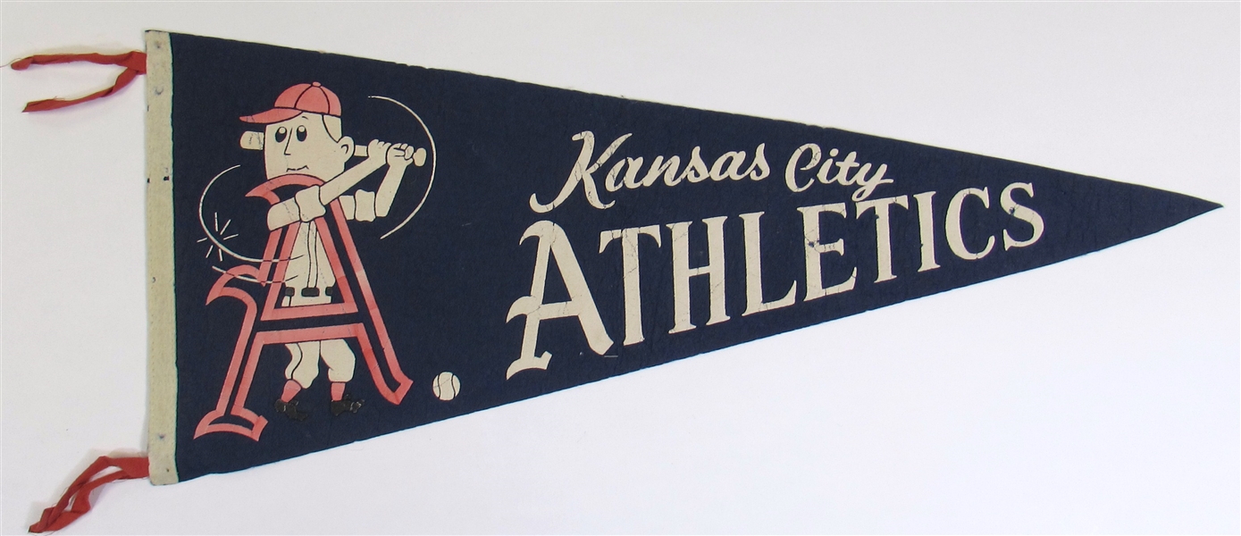 Lot Detail - Circa 1957 Kansas City A's Pennant