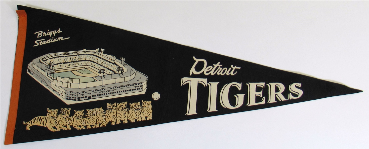 Vintage Detroit Tigers Briggs Stadium Pennant