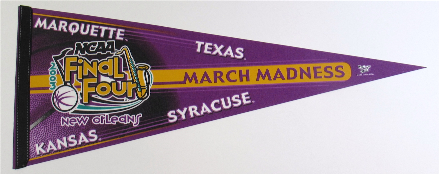 2003 Final 4 Pennant Marquette, KU, Texas, and Syracuse