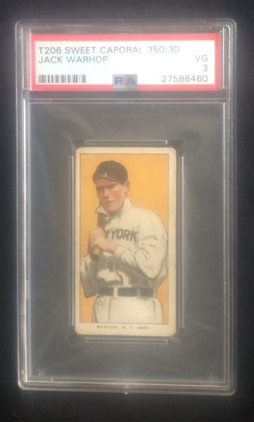 T-206 Jack Warhop Sweet Caporal PSA 3