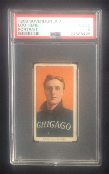 T-206 Lou Fiene Portrait Sovereign 350 PSA 2