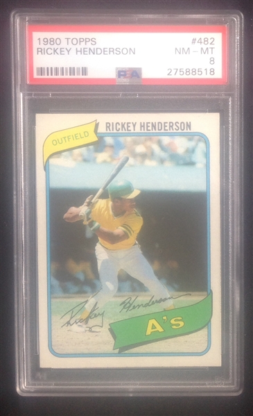 1980 Topps Rickey Henderson PSA 8