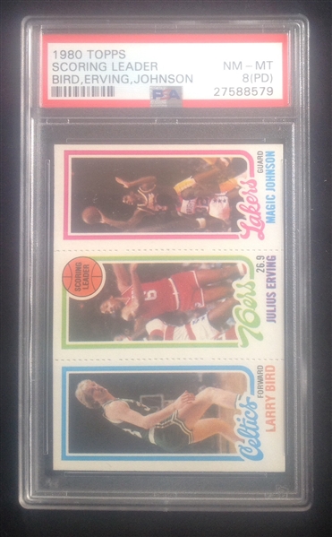 1980 Topps Magic Johnson/Larry Bird PSA 8 PD