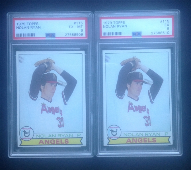 Lot of 2-1979 Topps Nolan Ryan PSA 5 & 6