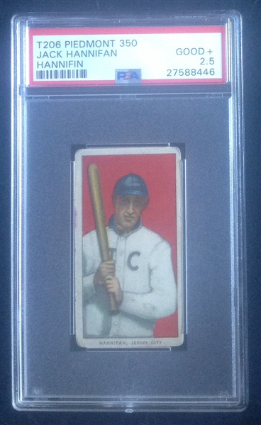 T-206 Jack Hannifan Piedmont 350 PSA 2.5