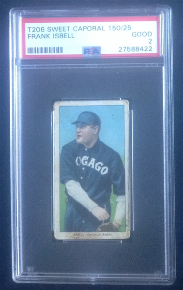 T-206 Frank Isbell Sweet Caporal PSA 2