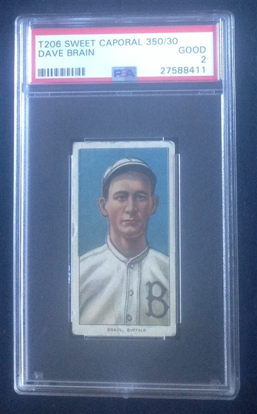 T-206 Dave Brain Sweet Caporal PSA 2