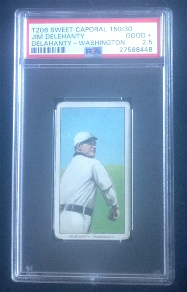 T-206 Jim Delehanty Wash. Sweet Caporal PSA 2.5